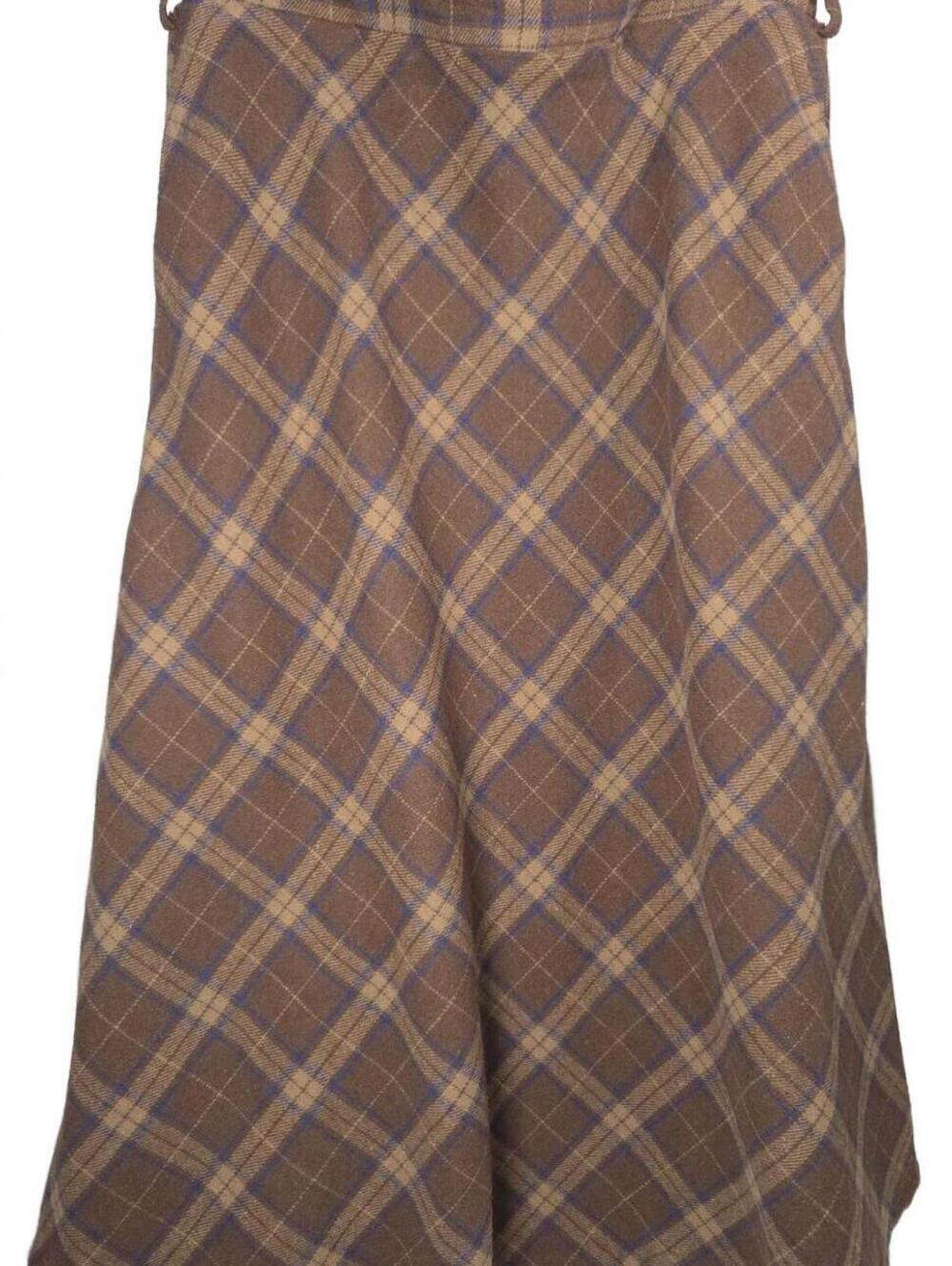 Pink Queen Brown Plaid A-Line Skirt Size XL